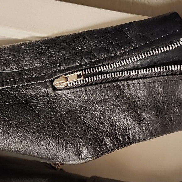 Leather motorcycle jacket By Contempo Casuals 1990 or so  Small - Picture 14 of 17